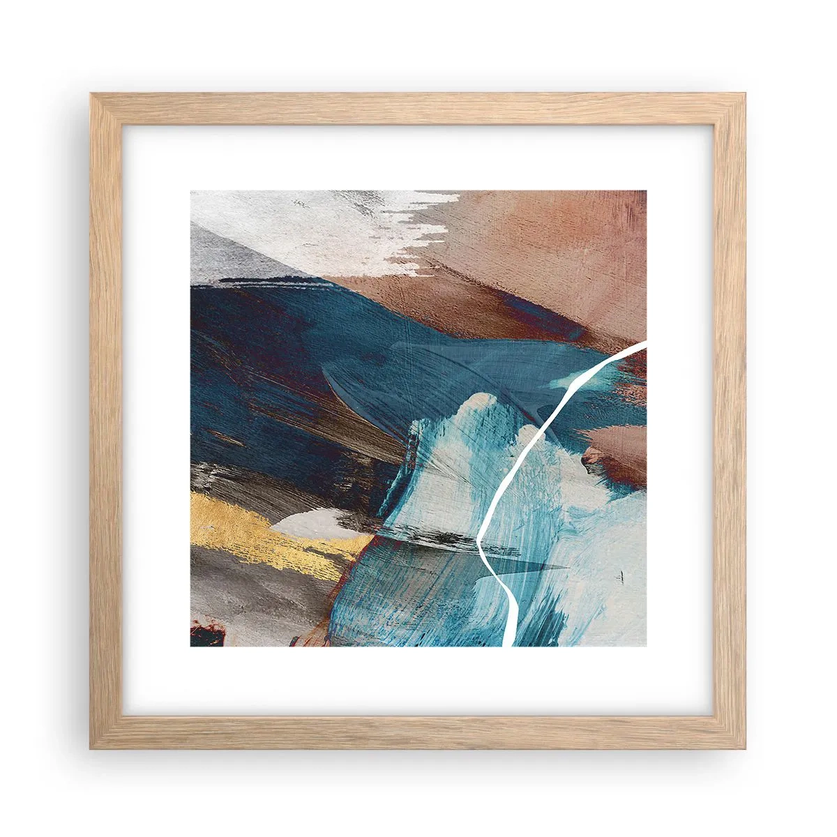 Pôster com moldura de carvalho claro - Com elegância e energia - 30x30 cm
