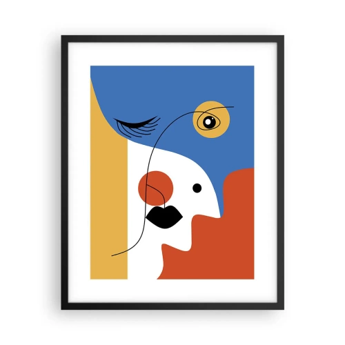 Pôster com moldura preta - Retrato desconstruído - 40x50 cm