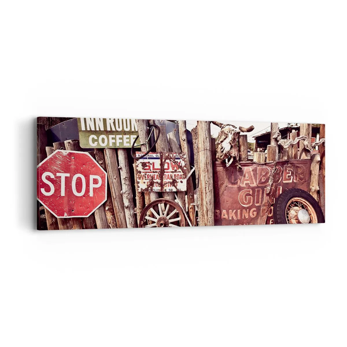 Quadro em tela - E o tempo parou - 90x30 cm