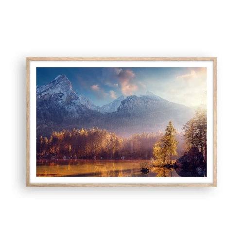 Pôster com moldura de carvalho claro - Nas montanhas e vales - 91x61 cm