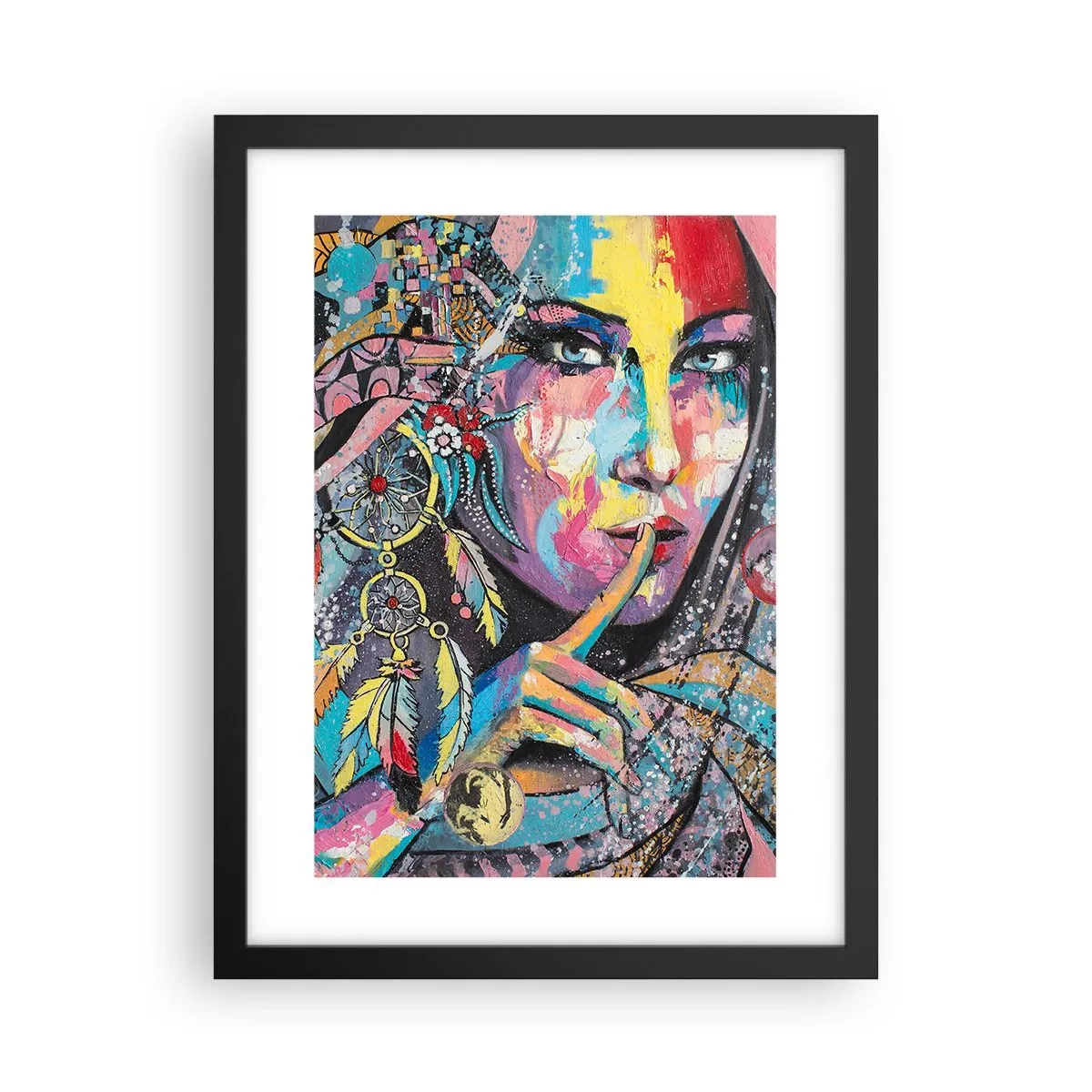 Pôster com moldura preta - Fique em silêncio até compreender - 30x40 cm