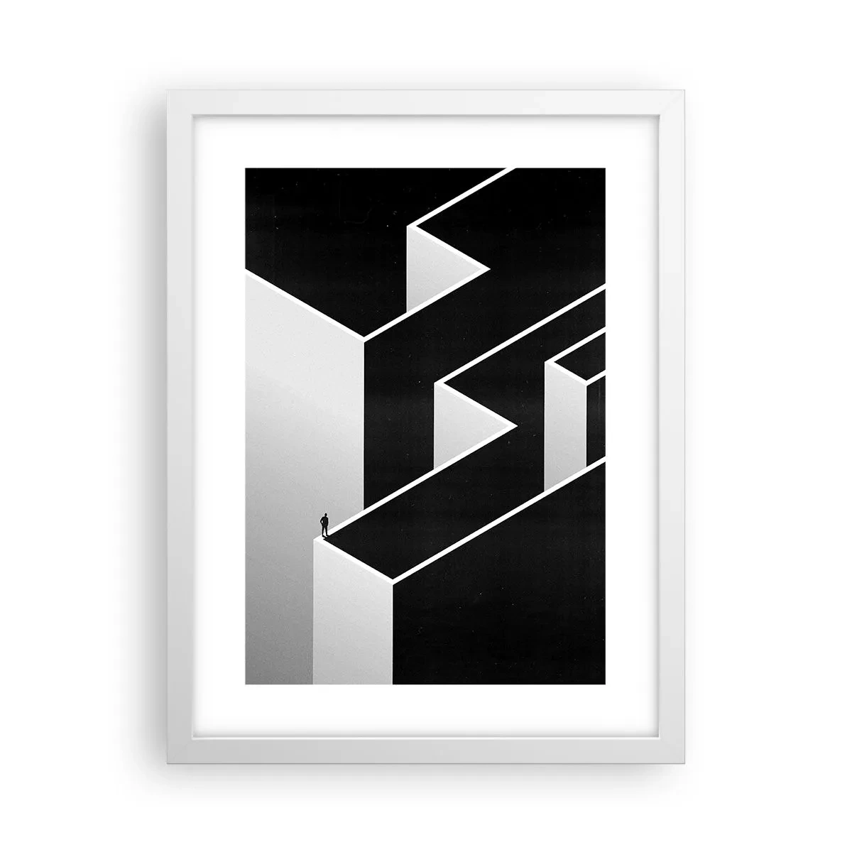 Pôster em moldura branca - Solidão no topo - 30x40 cm