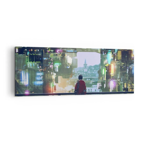 Quadro em tela - Dois mundos - 140x50 cm