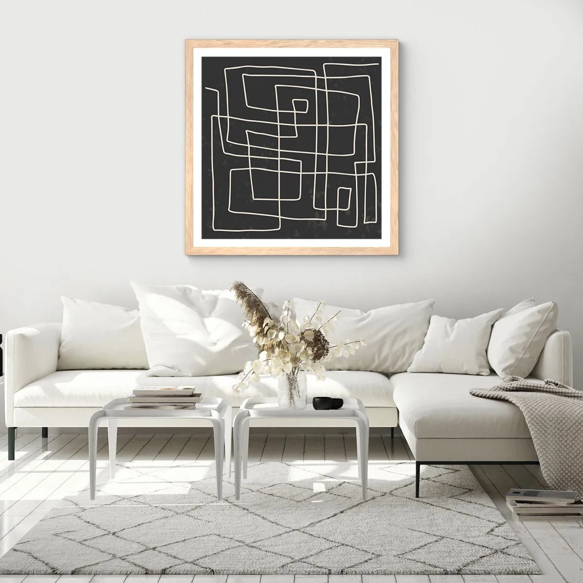 Pôster com moldura de carvalho claro - Não é tão simples - 60x60 cm