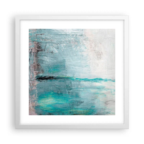 Pôster em moldura branca - Horizontalmente em azul - 40x40 cm