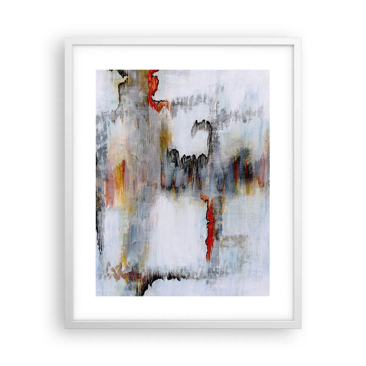 Pôster em moldura branca - Com um palito na água - 40x50 cm