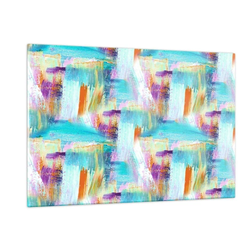 Quadro em vidro - Uma alegre coposição de camadas - 120x80 cm