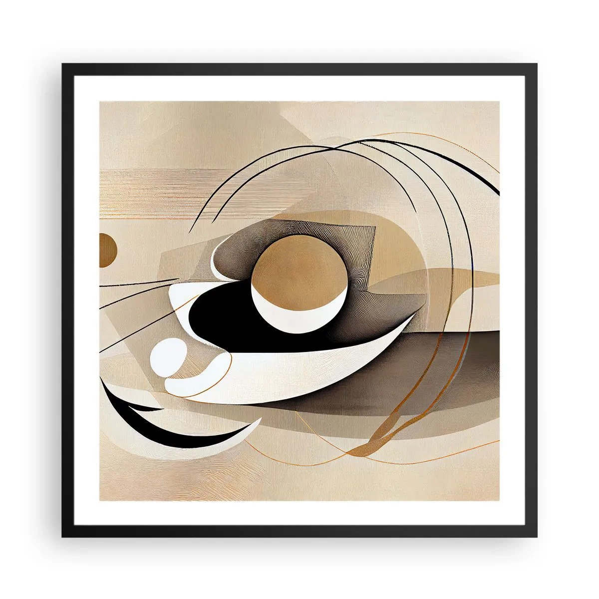 Pôster com moldura preta - Composição: a essência da palavra - 60x60 cm