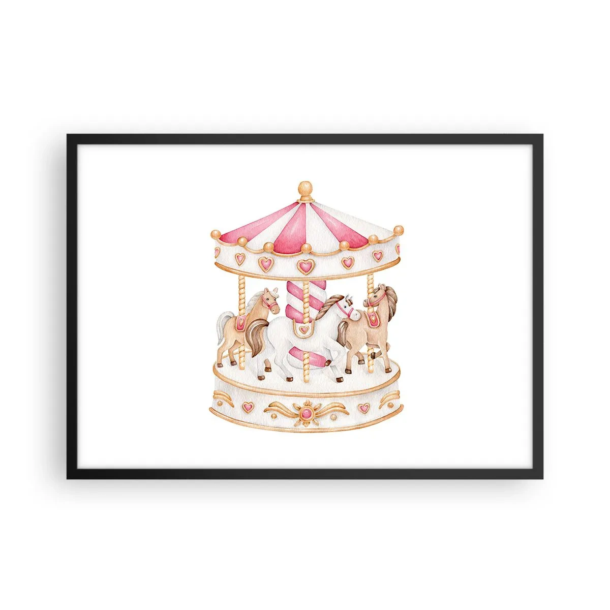 Pôster com moldura preta - O doce mundo da infância - 70x50 cm