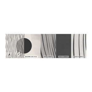 Amostra de papel de parede Premium Canvas - Composição da metade - Abstração, Pedaço, Preto e branco - 100x30 cm