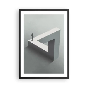 Pôster com moldura preta - Uma figura sobre uma figura geométrica impossível - 50x70cm - Mas é possível - Decoração de parede moderna para a sala de estar e quarto ARTTOR