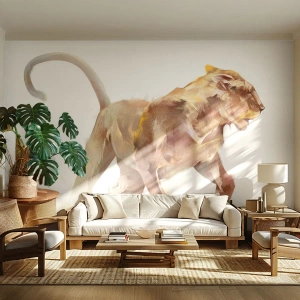 Papel de Parede Premium Sand - Graça selvagem - Animais, Leão, Abstração - 400x280 cm