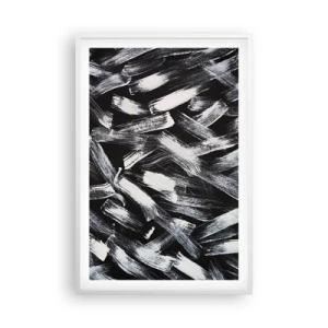 Pôster em moldura branca - Abstração no espírito industrial - 61x91 cm