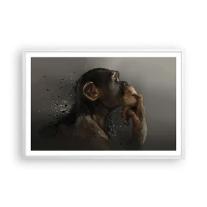 Pôster em moldura branca - Certamente um pensador - 91x61 cm