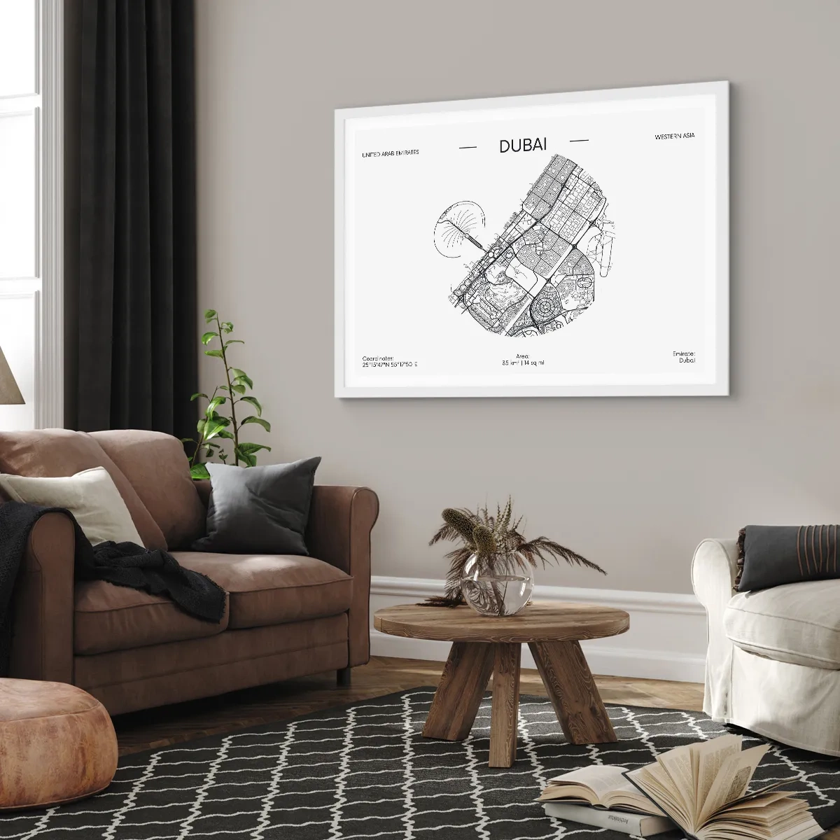 Pôster em moldura branca - Anatomia de Dubai - 100x70 cm