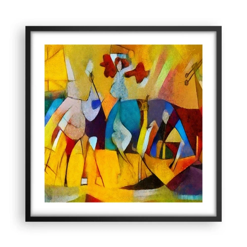 Pôster com moldura preta - Sol - vida - alegria - 50x50 cm