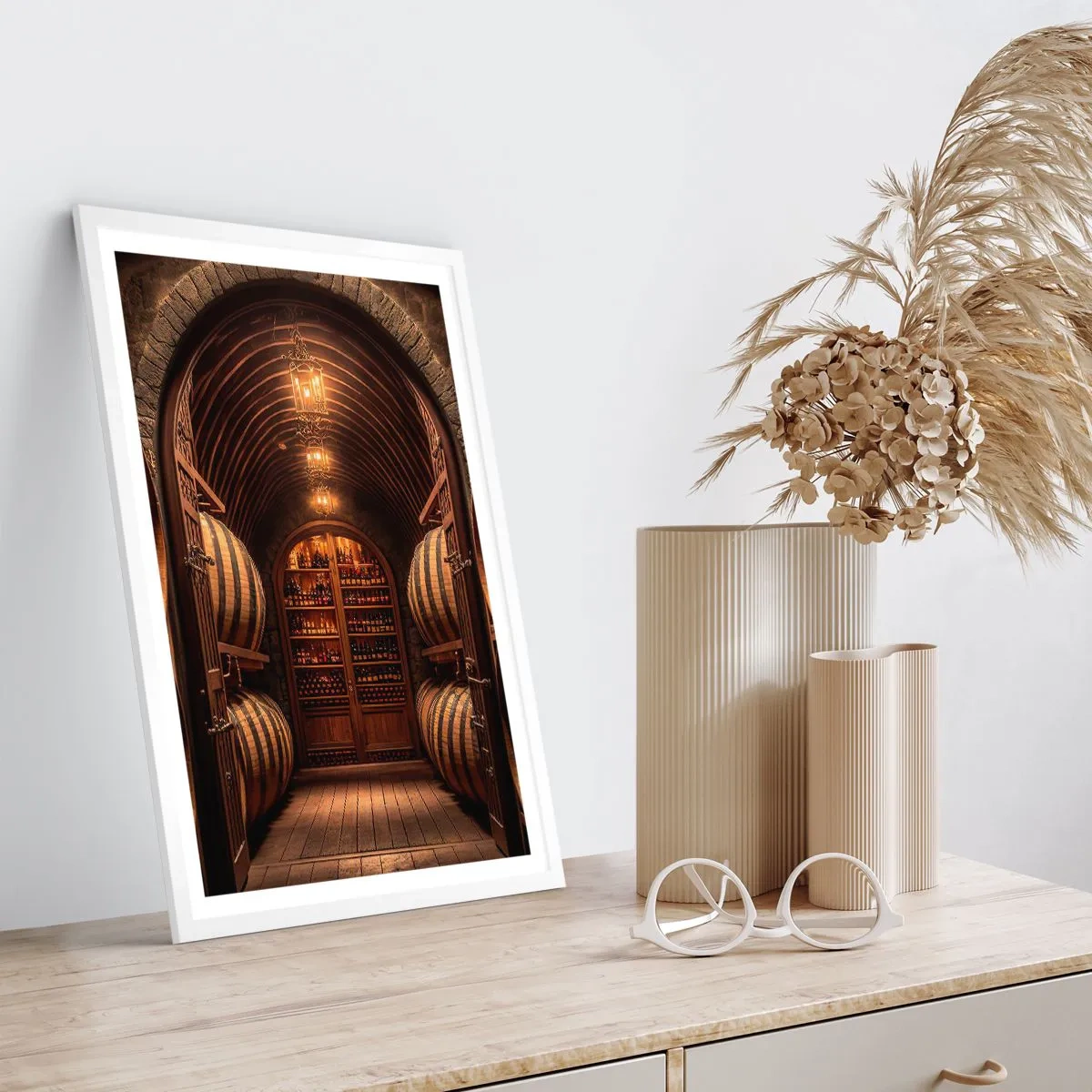 Pôster em moldura branca - Porão atmosférico - 40x50 cm