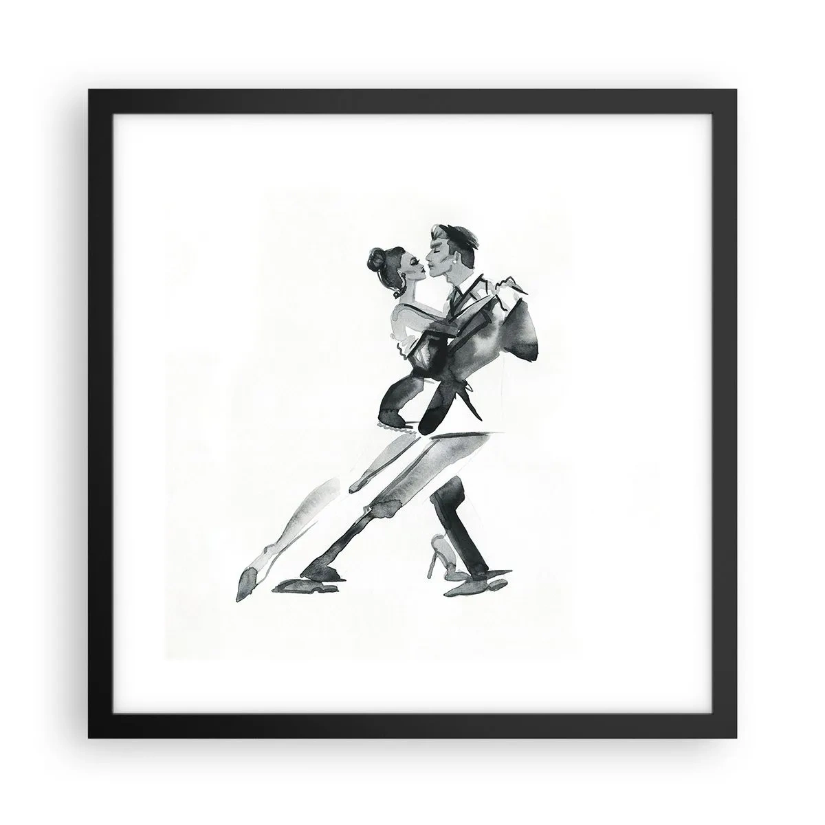 Pôster com moldura preta - Num só ritmo - 40x40 cm