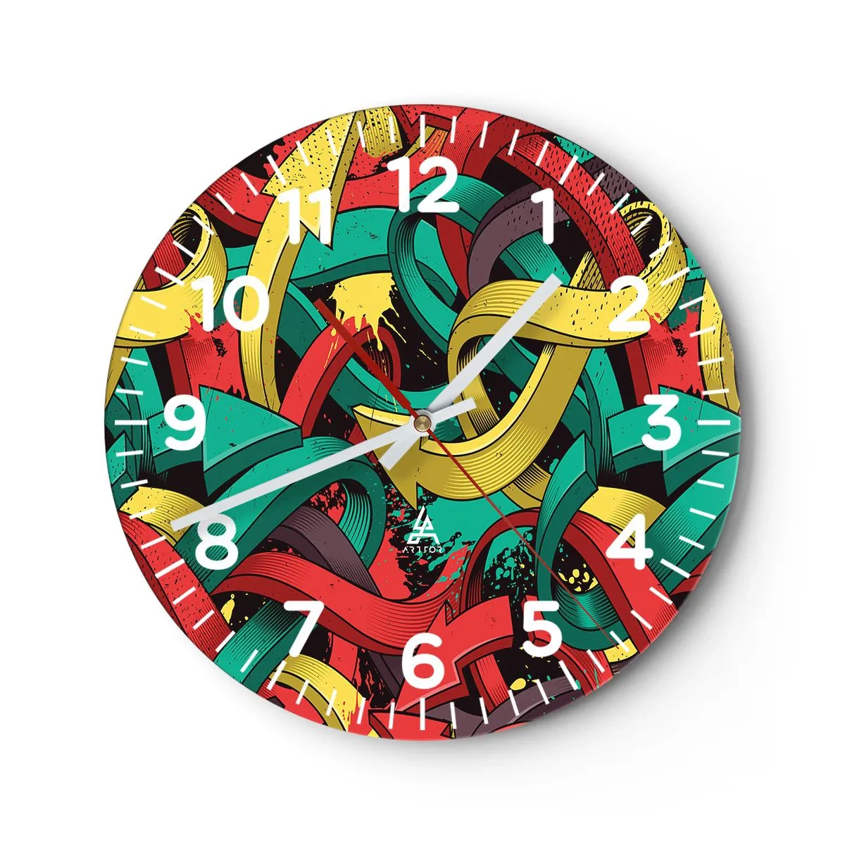 Relógio de parede - Relógio em vidro - Qual o caminho para o destino? - 40x40 cm