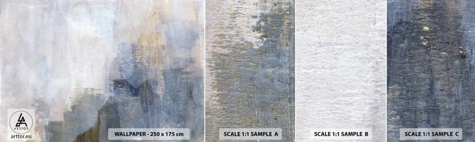 Amostra de papel de parede autocolante Deluxe Sticker - Tons e acordes das cores - Abstração, Pedaço, Pintura - 100x30 cm