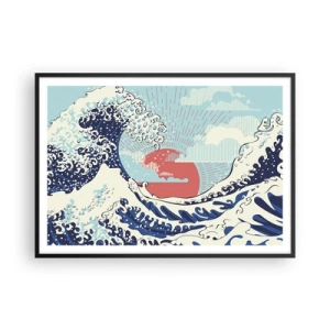 Pôster com moldura preta - Das inspirações japonesas - 100x70 cm