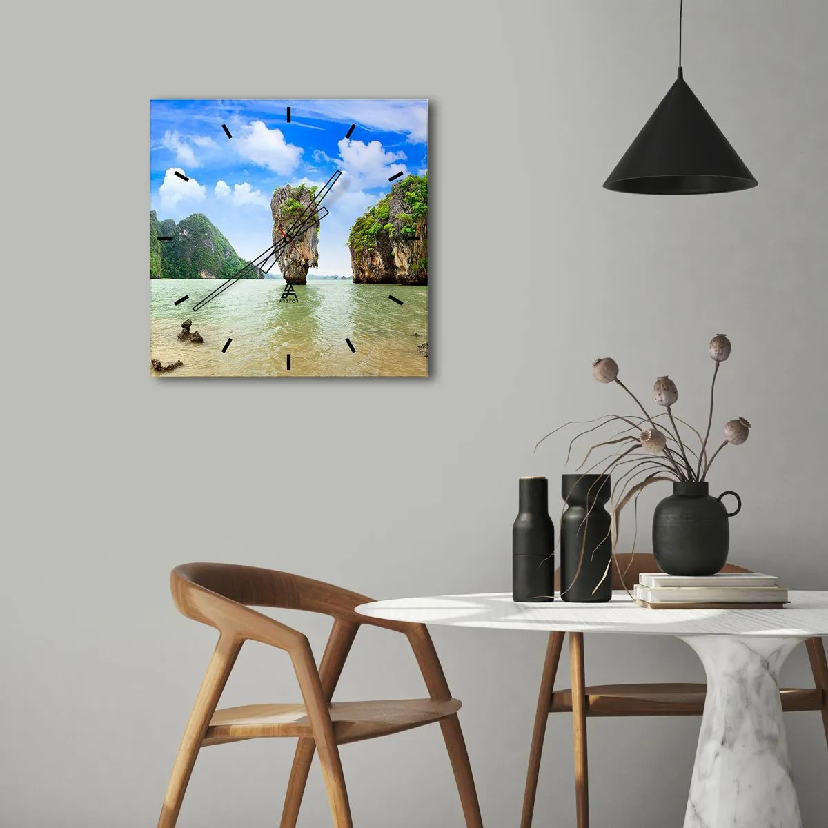Relógio de parede - Relógio em vidro - Maravilhas rochosas da natureza - 30x30 cm
