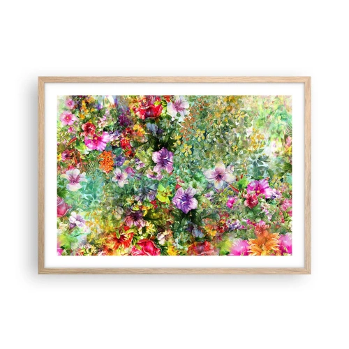 Pôster com moldura de carvalho claro - Nas flores para a perdição - 70x50 cm