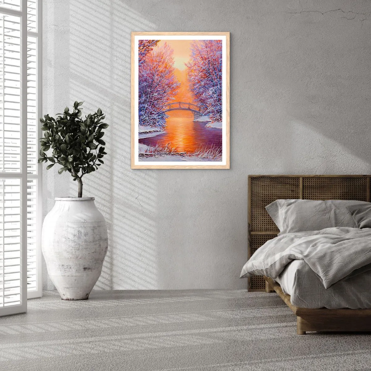 Pôster com moldura de carvalho claro - Vamos nos encontrar aqui - 61x91 cm