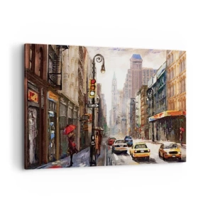 Quadro em tela - Nova York – colorida também na chuva  - 120x80 cm
