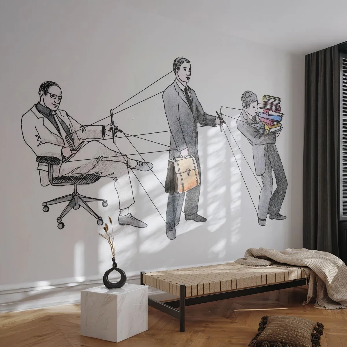 Papel de Parede Standard Eco - Cada um tem o seu mestre - Abstração, Homem, Trabalhar - 500x350 cm