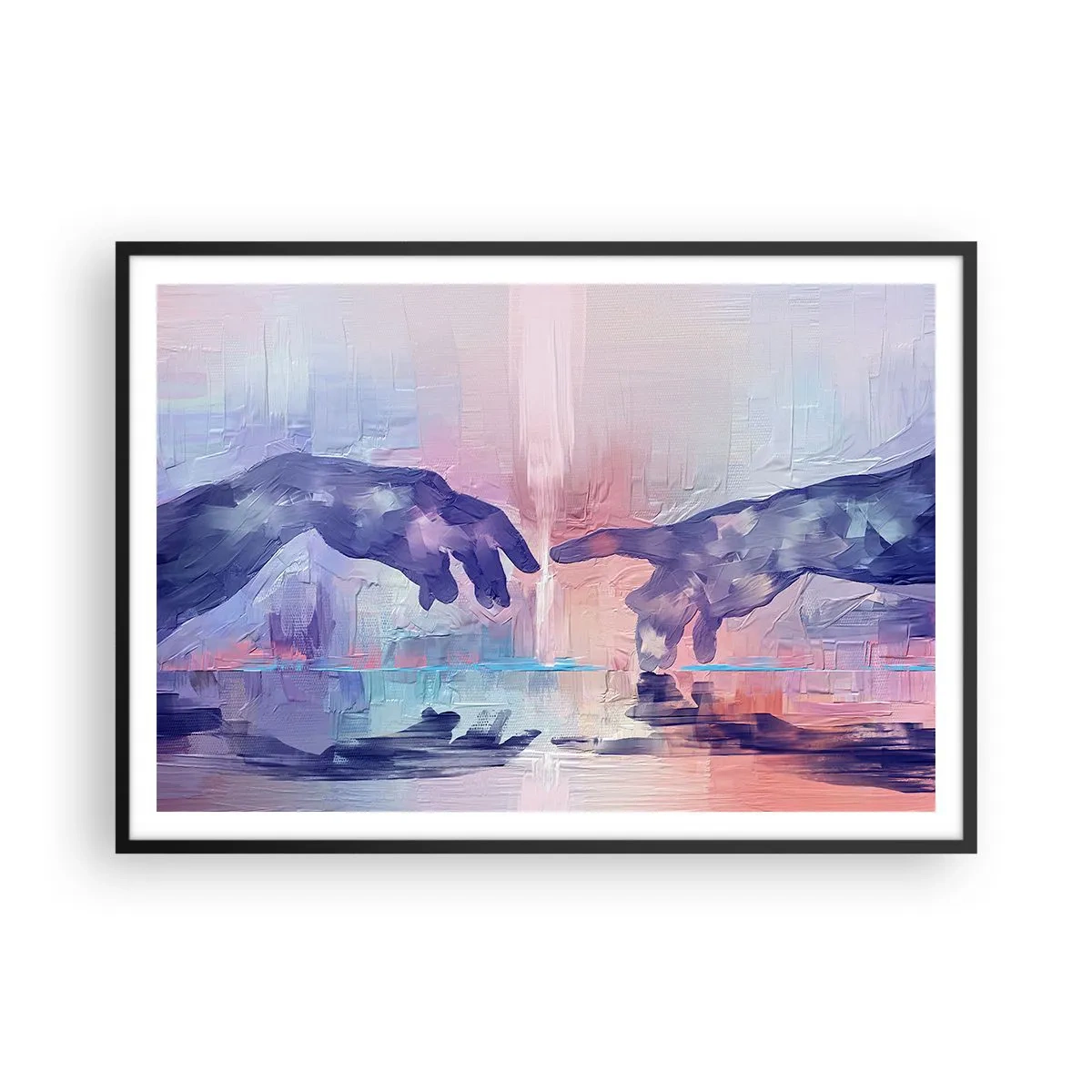 Pôster com moldura preta - Faísca divina da vida - 100x70 cm