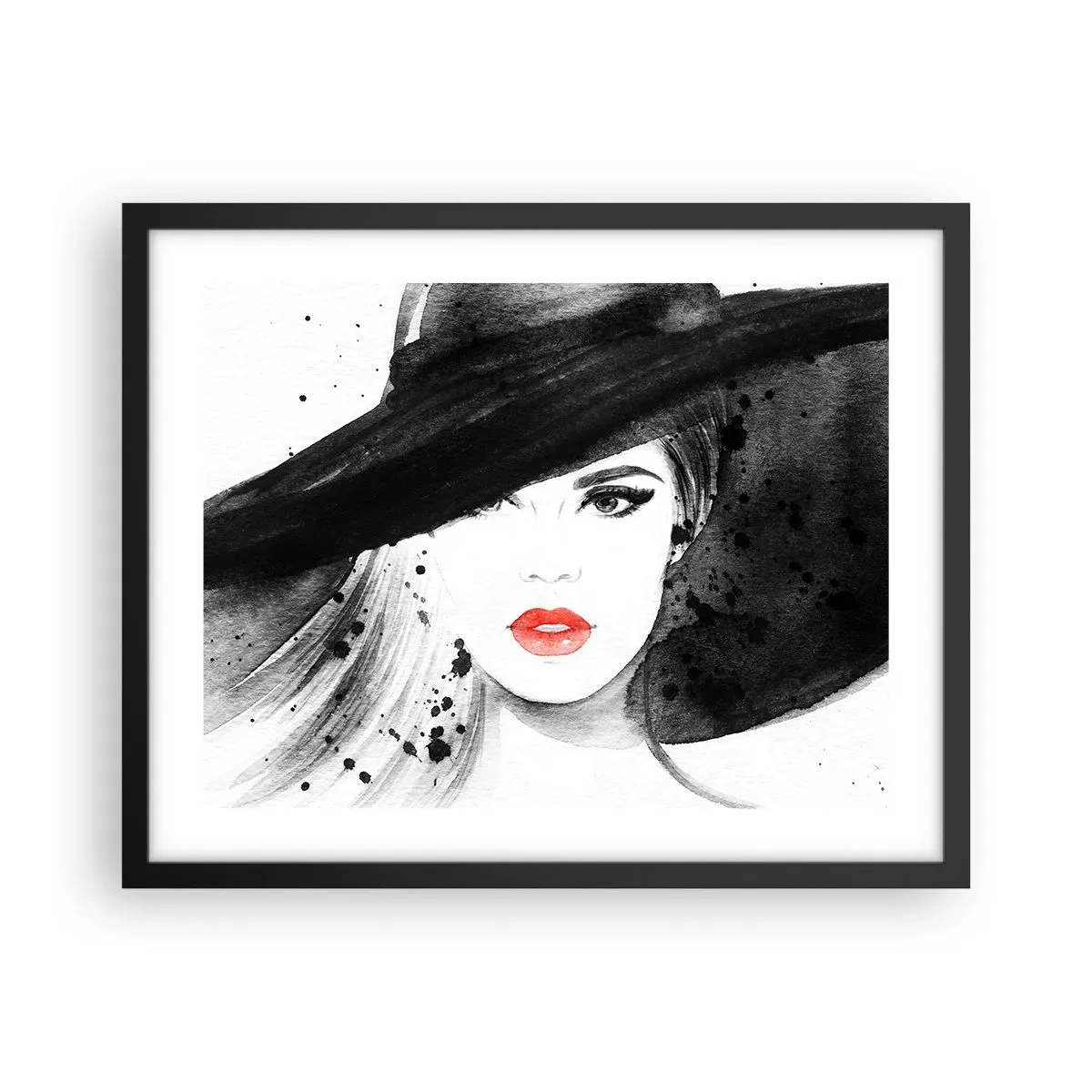 Pôster com moldura preta - Dama de Preto - 50x40 cm