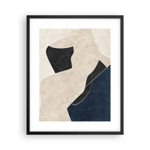 Pôster com moldura preta - Composição abstrata – contraste de cores - 40x50 cm