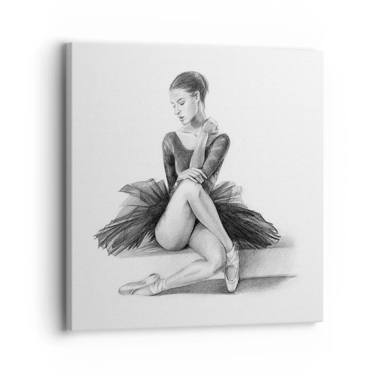 Quadro em tela - Encantada pela dança - 30x30 cm