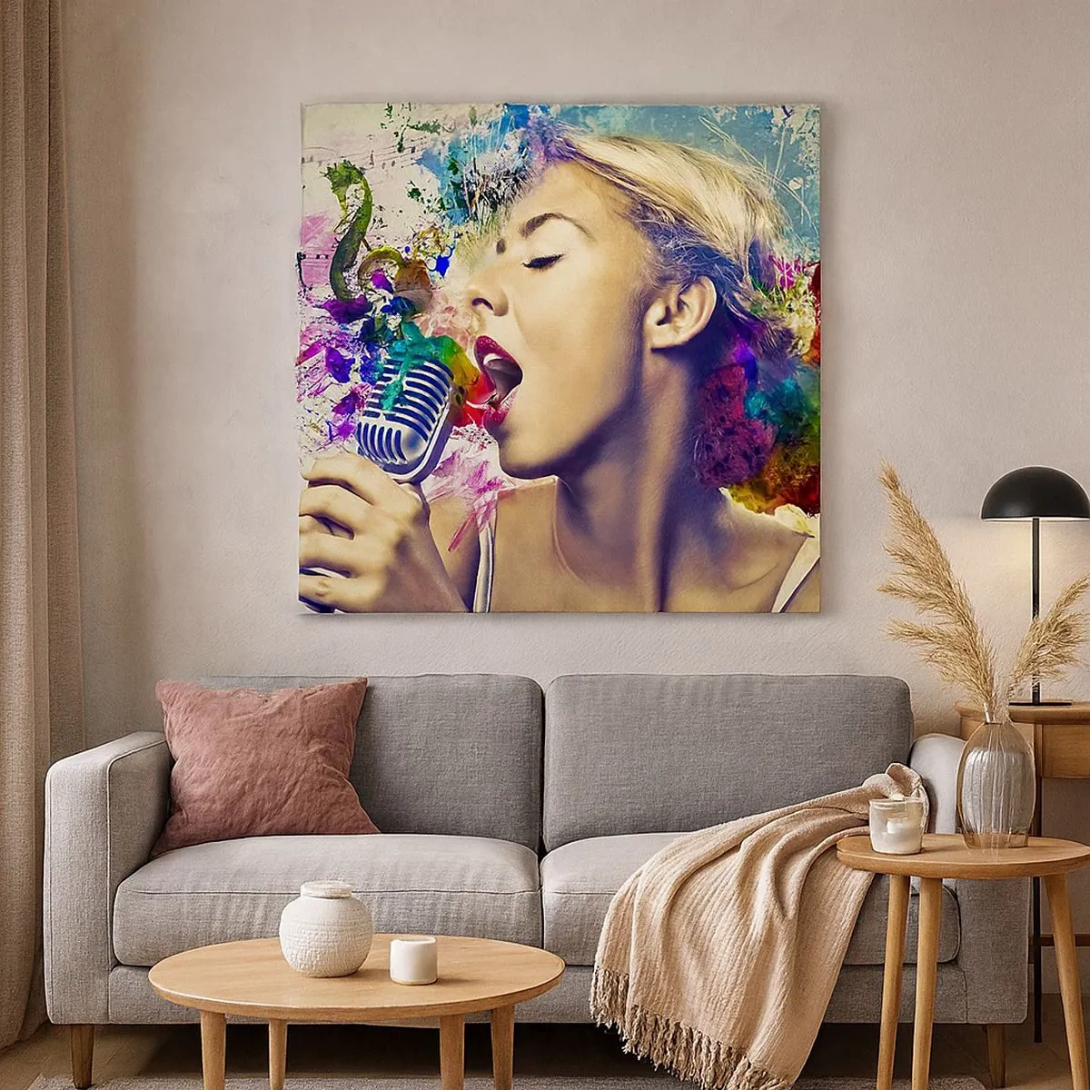 Quadro em tela - Pintar o mundo com a voz - 30x30 cm