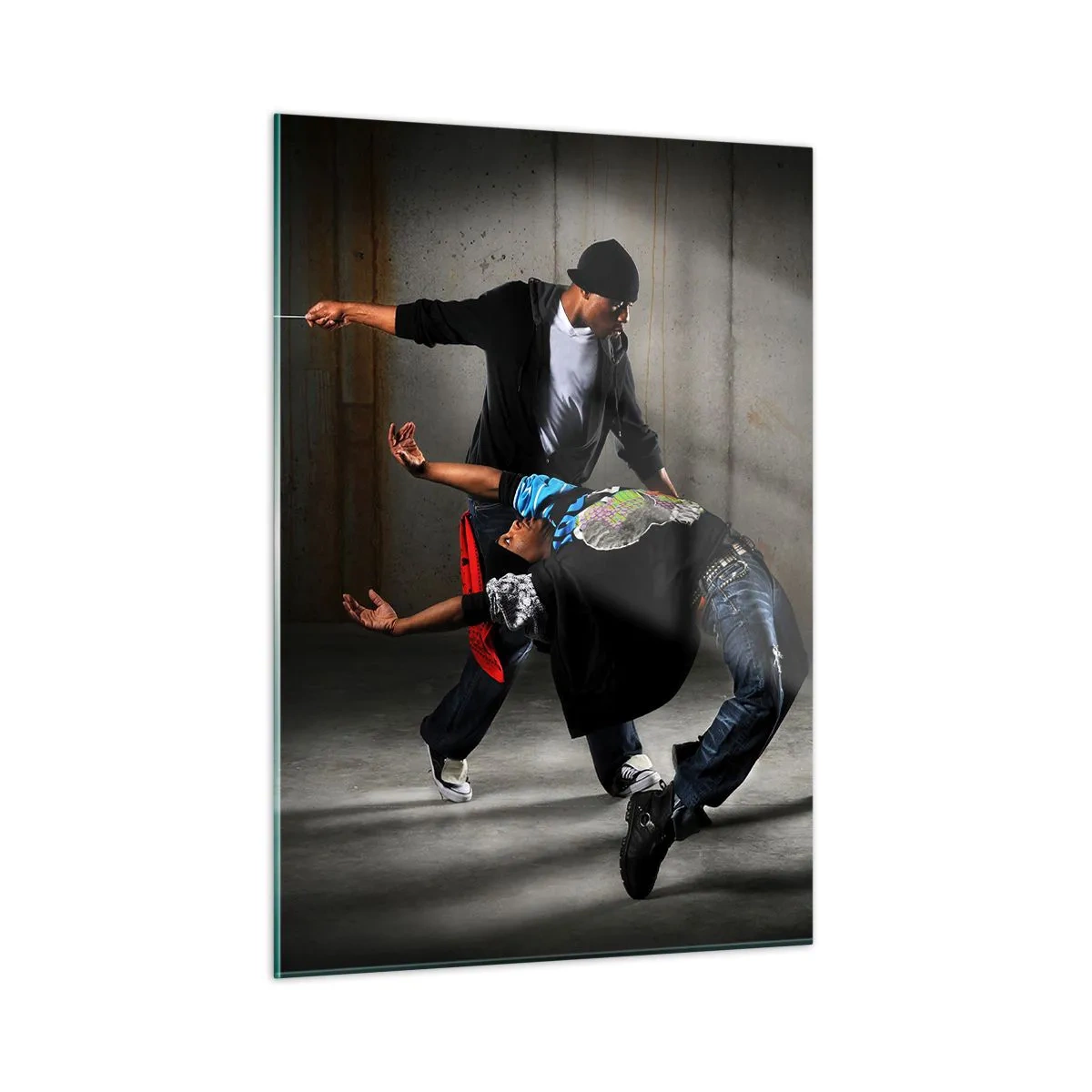 Quadro em vidro - Dançando com o vento da rua - 50x70 cm