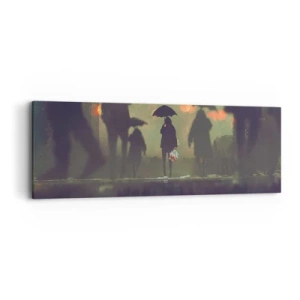 Quadro em tela - Da perspectiva de uma gota de chuva - 90x30 cm
