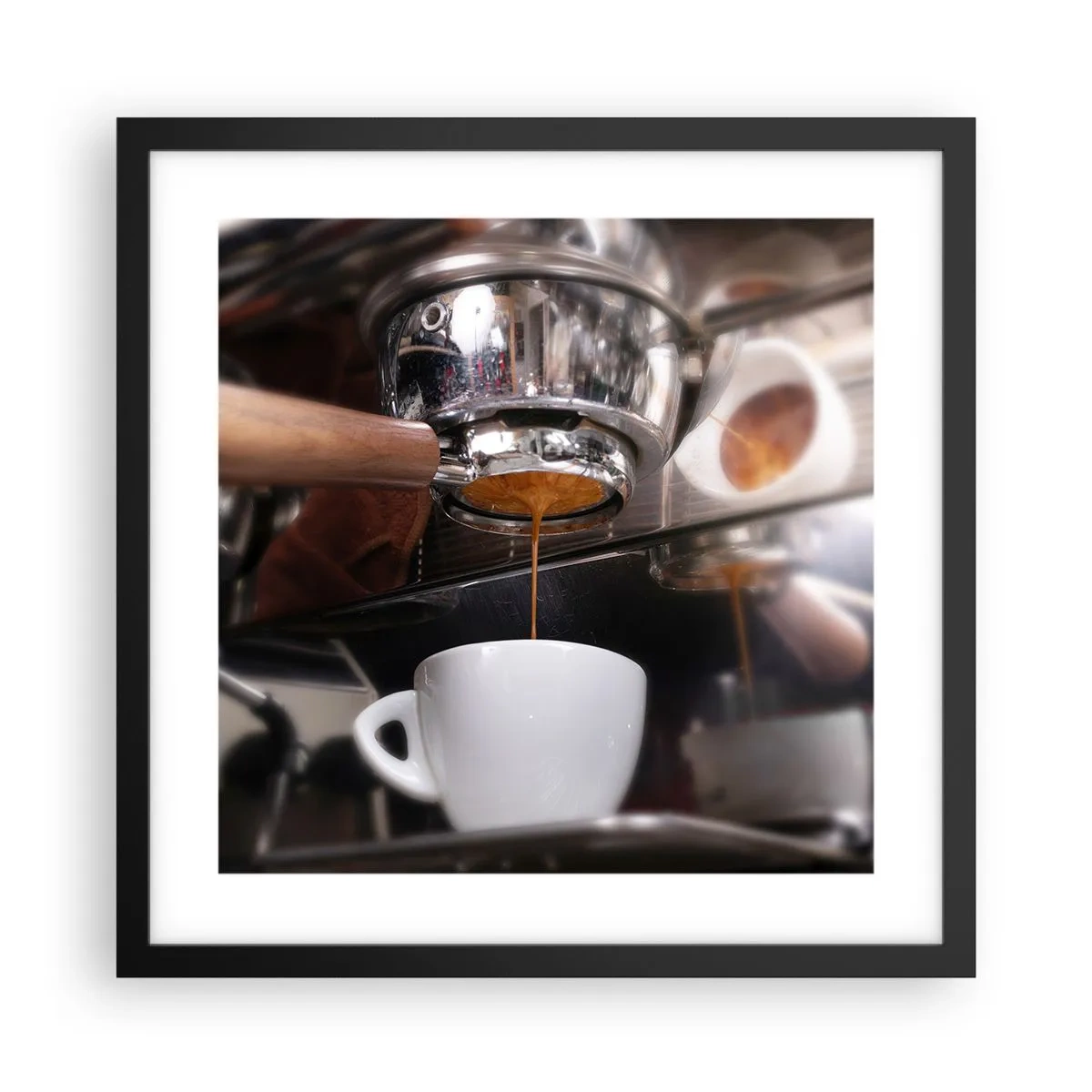 Pôster com moldura preta - Boa hora do dia - 40x40 cm