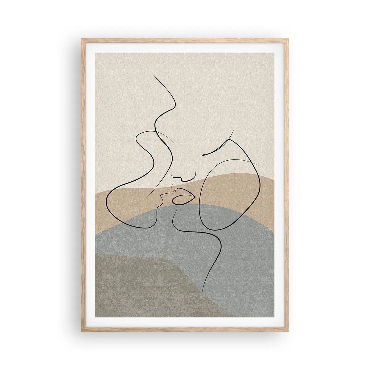 Pôster com moldura de carvalho claro - Como uma pincelada - 70x100 cm