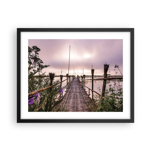 Pôster com moldura preta - Paz e tranquilidade da Ásia - 50x40 cm