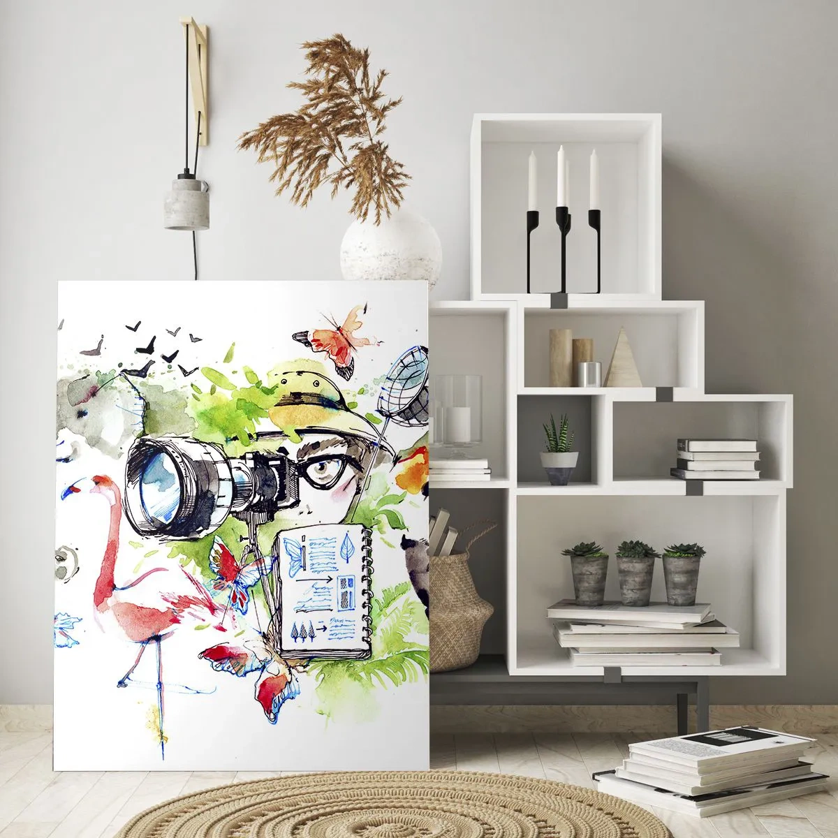 Quadro em vidro - Através da lente do viajante - 80x120 cm