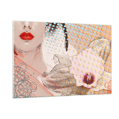 Quadro em vidro - Heroína de cartoon - 120x80 cm