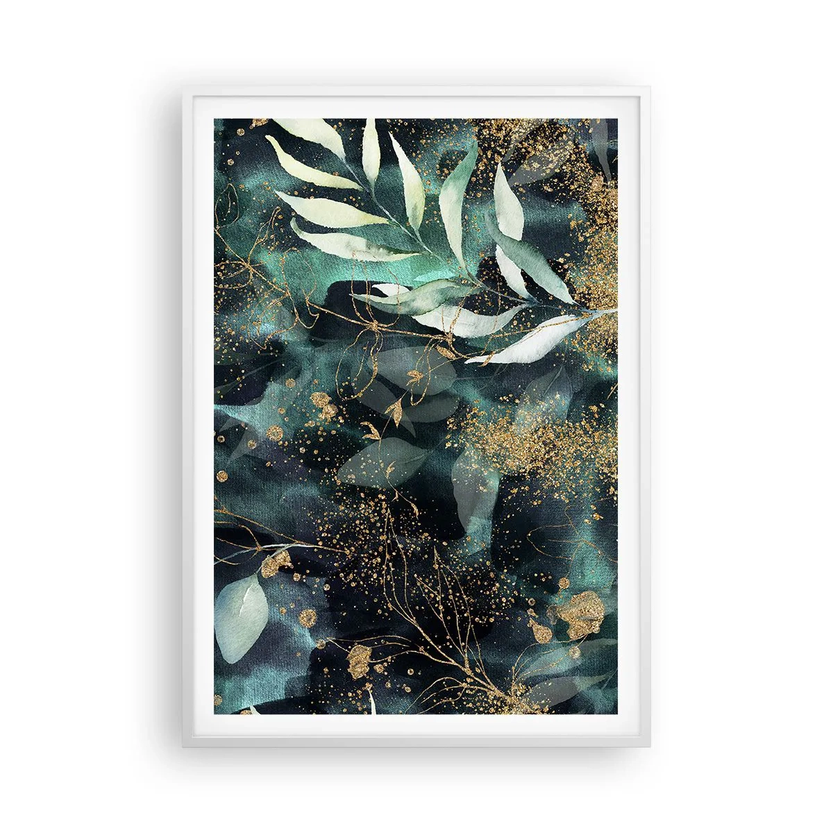 Pôster em moldura branca - Jardim Mágico - 70x100 cm