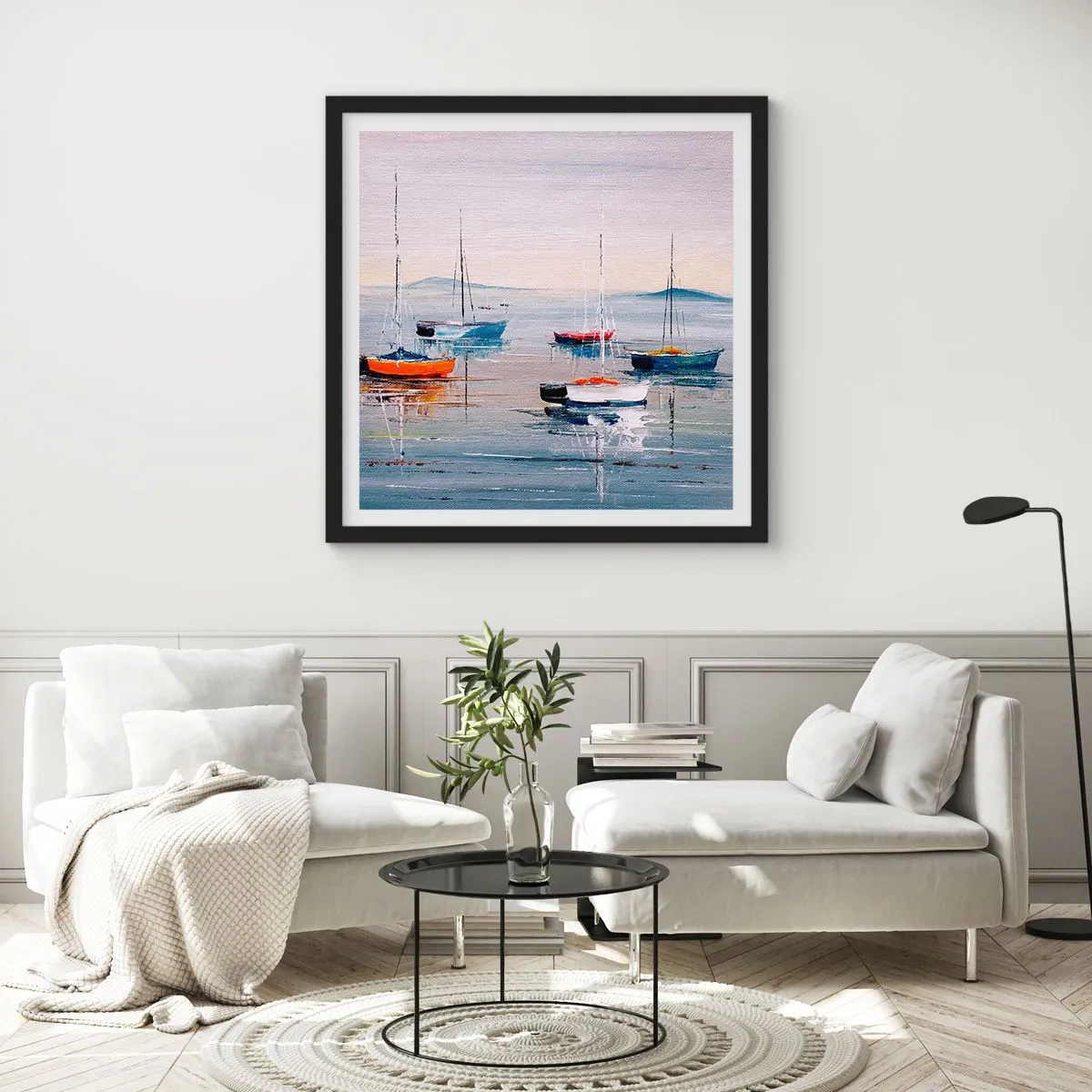 Pôster com moldura preta - Um merecido descanso - 50x50 cm