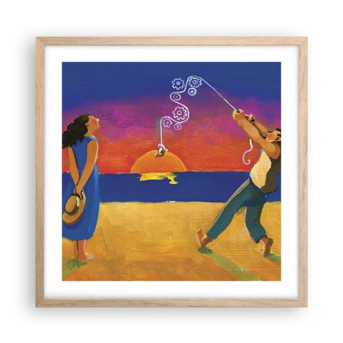 Pôster com moldura de carvalho claro - Mais do que uma estrela do céu - 50x50 cm