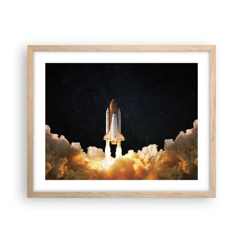 Pôster com moldura de carvalho claro - Ad astra! - 50x40 cm