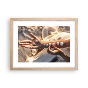 Pôster com moldura de carvalho claro - Beleza na ponta dos dedos - 40x30 cm