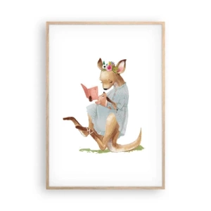 Pôster com moldura de carvalho claro - Leia para mim, mamãe - 70x100 cm