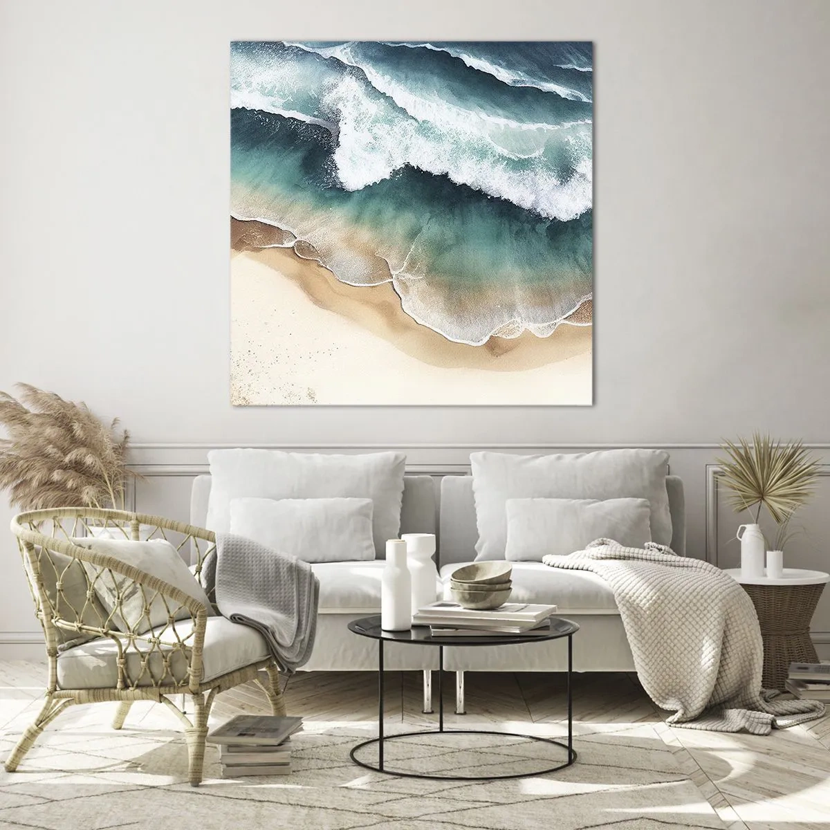 Quadro em vidro - O eterno encontro - 30x30 cm