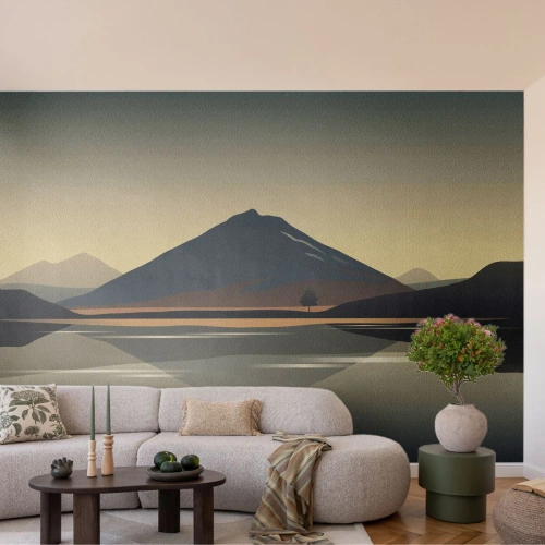 Papel de Parede Premium Sand - Reflexo de espelho - Iceberg, Pedaço, Paisagem - 100x70 cm